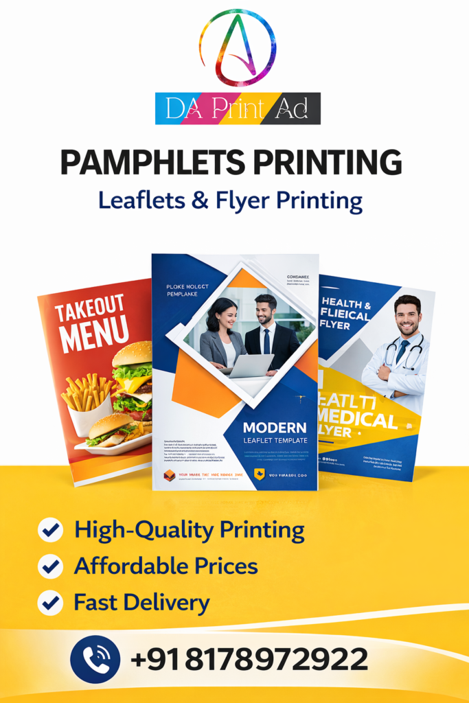 Pamphlet printing, flyer and leaflet printing service in Noida by DA Print Ad