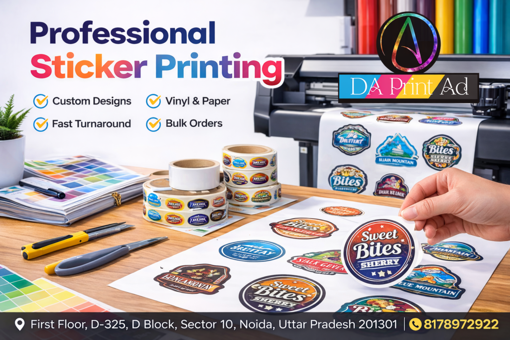 Professional sticker printing near me in Noida for business branding