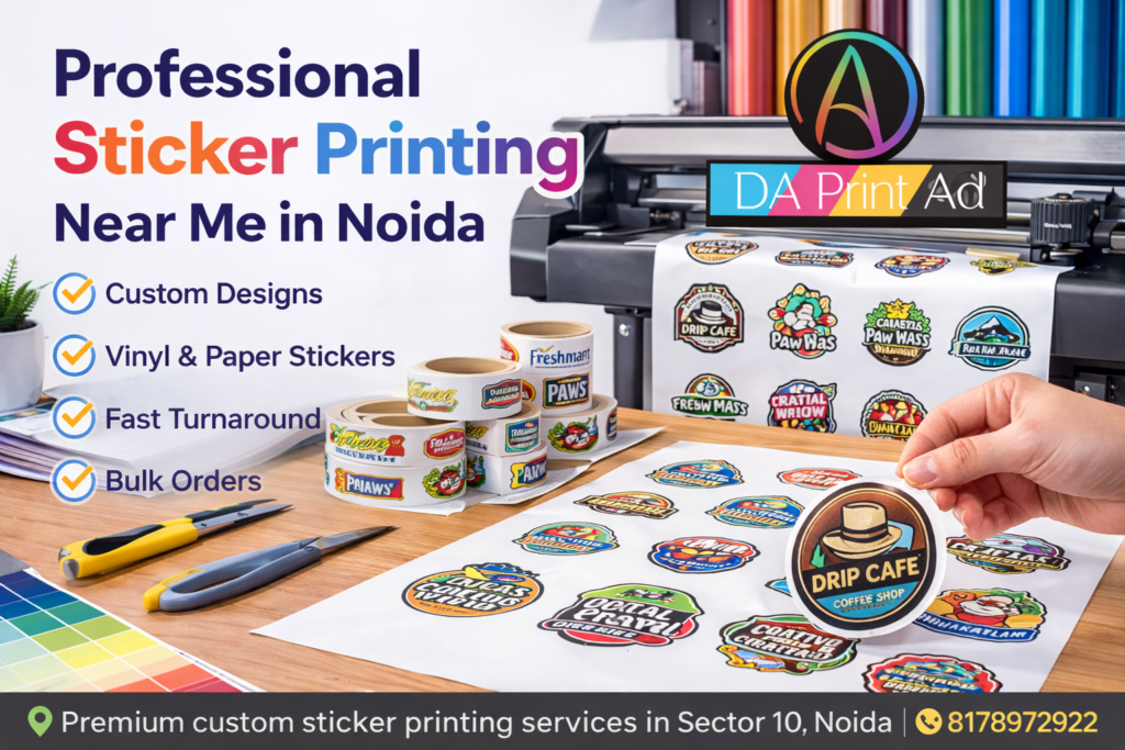 Sticker printing services near me in Noida for business branding