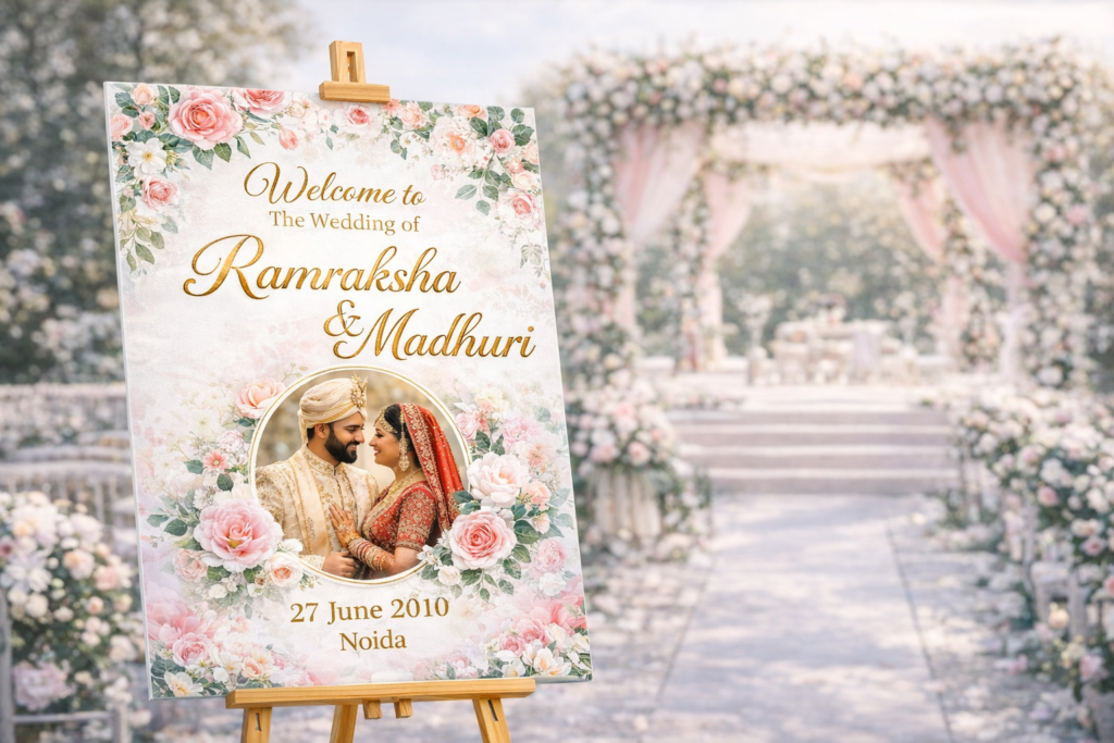 Wedding Welcome Board Printing in Noida on 5mm Sunboard