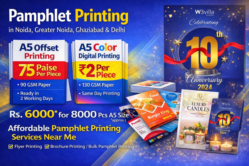 Pamphlet Printing in Noida Greater Noida Ghaziabad Delhi NCR – DA Print AD